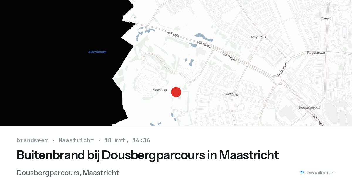 Buitenbrand bij Dousbergparcours in Maastricht — 18 mrt 2026