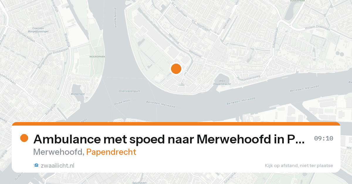 Ambulance met spoed naar Merwehoofd in Papendrecht — 17 aug 2026