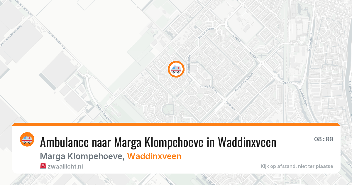 Ambulance naar Marga Klompehoeve in Waddinxveen — 25 mei 2026