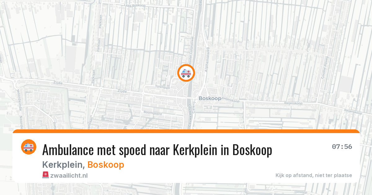 Ambulance met spoed naar Kerkplein in Boskoop — 3 aug 2026