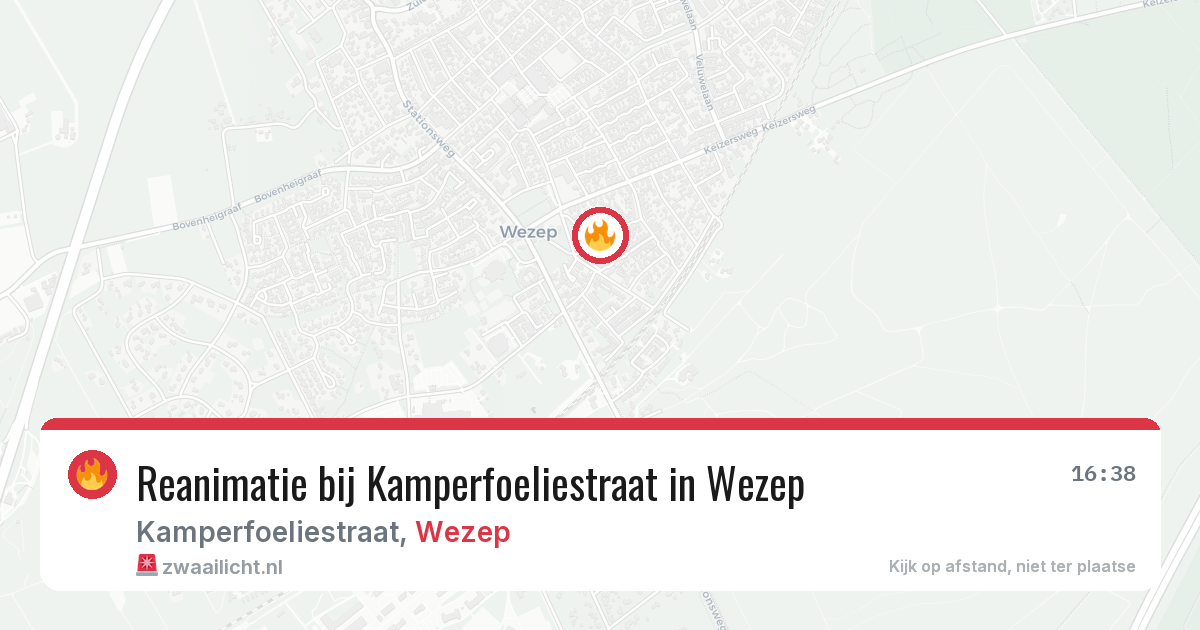 Reanimatie bij Kamperfoeliestraat in Wezep — 26 mrt 2026