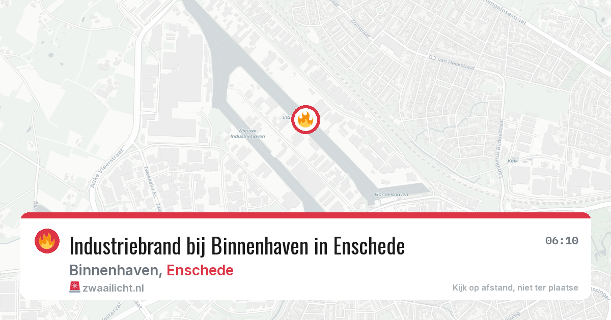 Industriebrand bij Binnenhaven in Enschede — 12 aug 2026