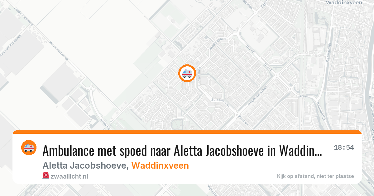 Ambulance met spoed naar Aletta Jacobshoeve in Waddinxveen — 30 jul 2026