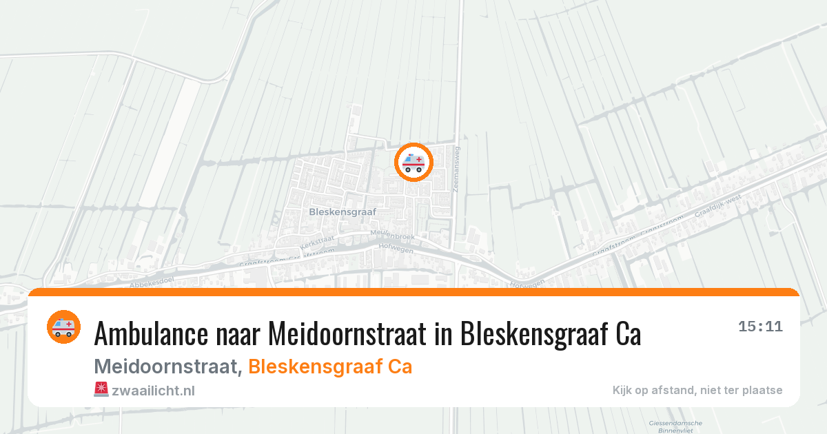Ambulance naar Meidoornstraat in Bleskensgraaf Ca — 10 aug 2026