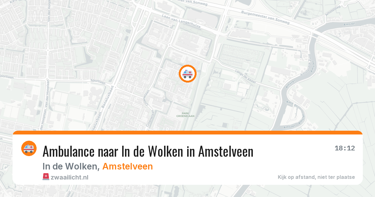 Ambulance naar In de Wolken in Amstelveen — 2 aug 2026