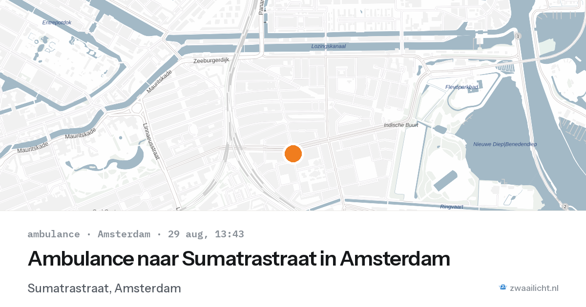 Ambulance naar Sumatrastraat in Amsterdam — 29 aug 2026