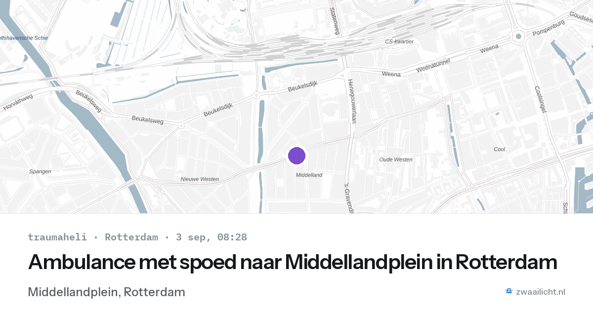 Ambulance met spoed naar Middellandplein in Rotterdam — 3 sep 2026