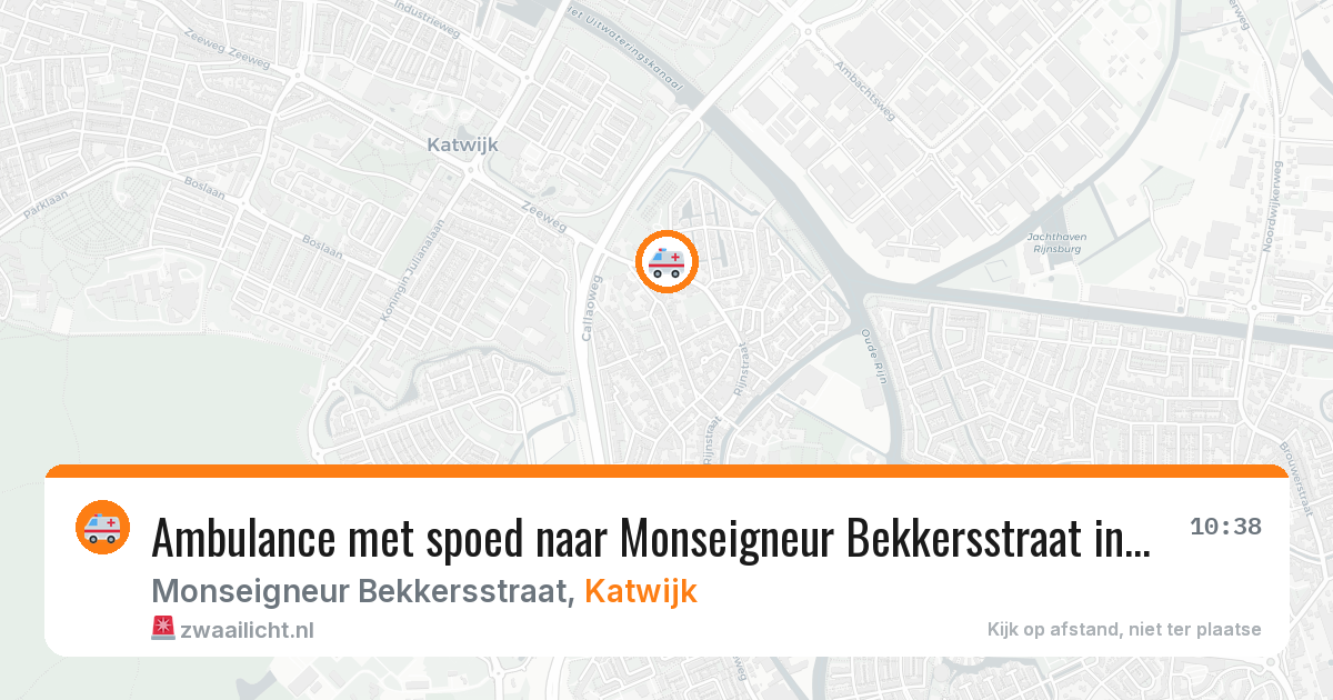 Ambulance met spoed naar Monseigneur Bekkersstraat in Katwijk — 4 aug 2026