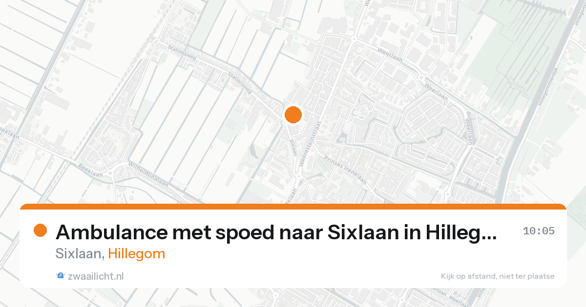 Ambulance met spoed naar Sixlaan in Hillegom — 20 aug 2026