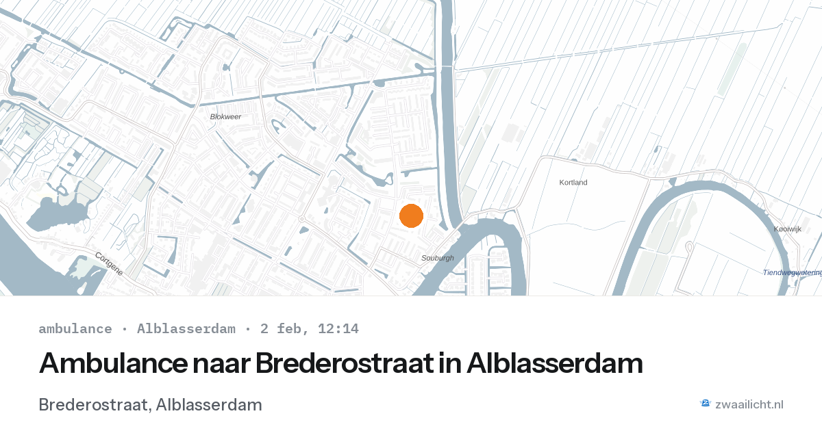 Ambulance naar Brederostraat in Alblasserdam — 2 feb 2026