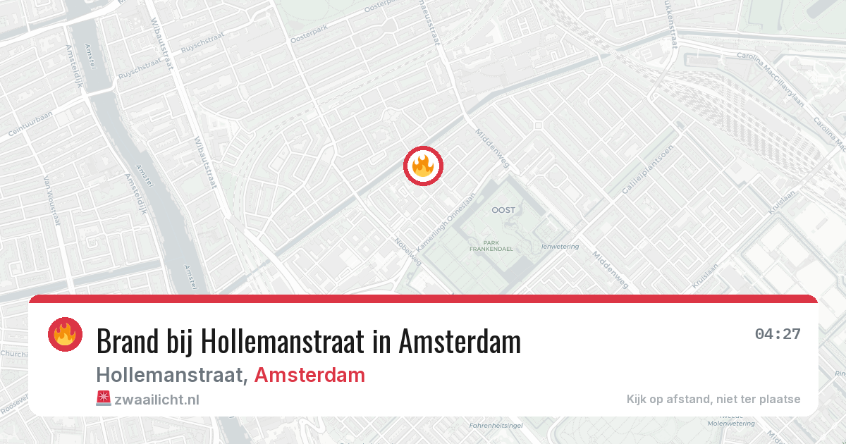 Brand bij Hollemanstraat in Amsterdam — 14 mei 2026