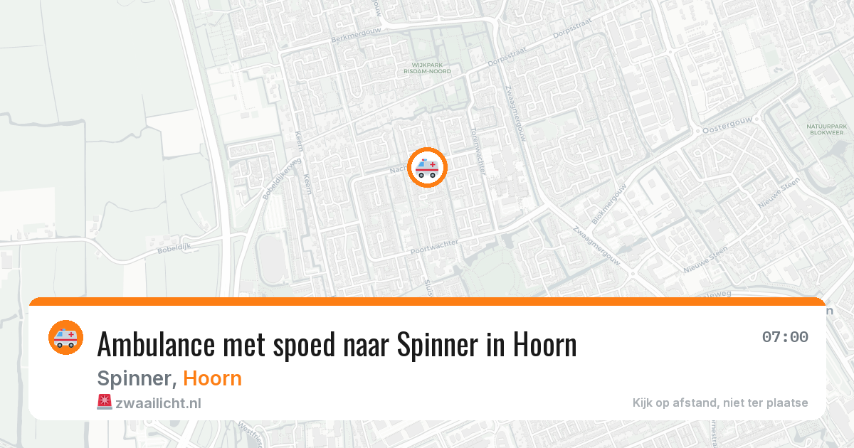 Ambulance met spoed naar Spinner in Hoorn — 13 aug 2026