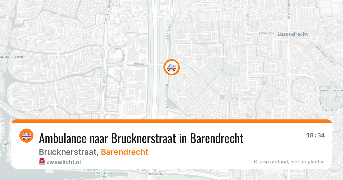 Ambulance naar Brucknerstraat in Barendrecht — 14 mei 2026