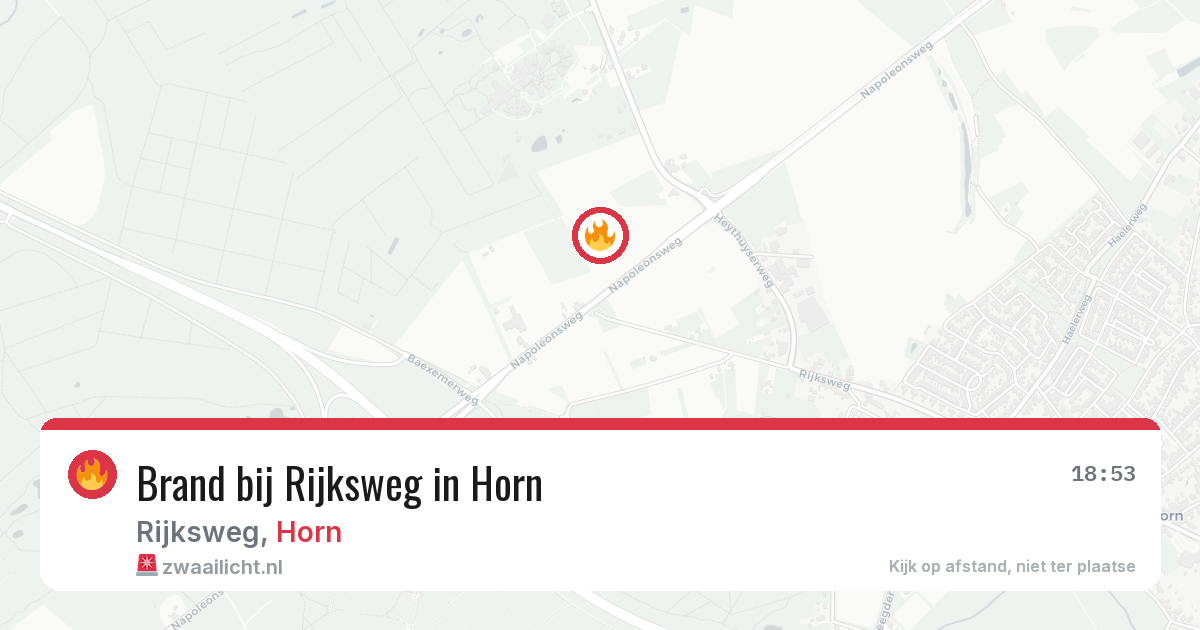 Brand bij Rijksweg in Horn — 6 aug 2026
