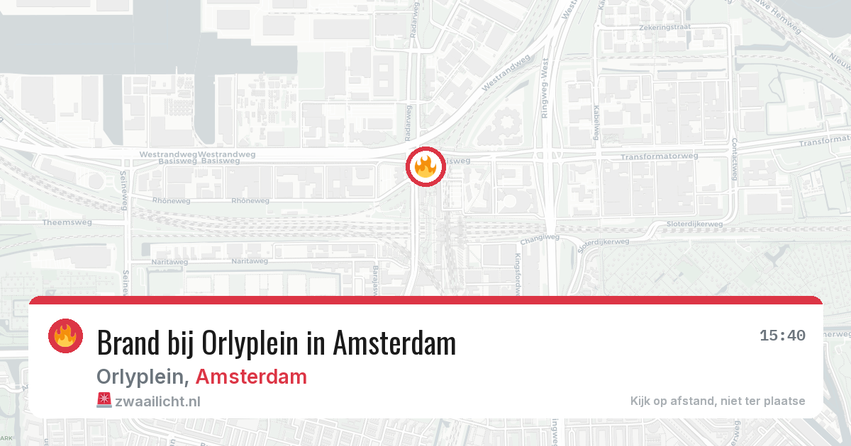 Brand bij Orlyplein in Amsterdam — 13 aug 2026