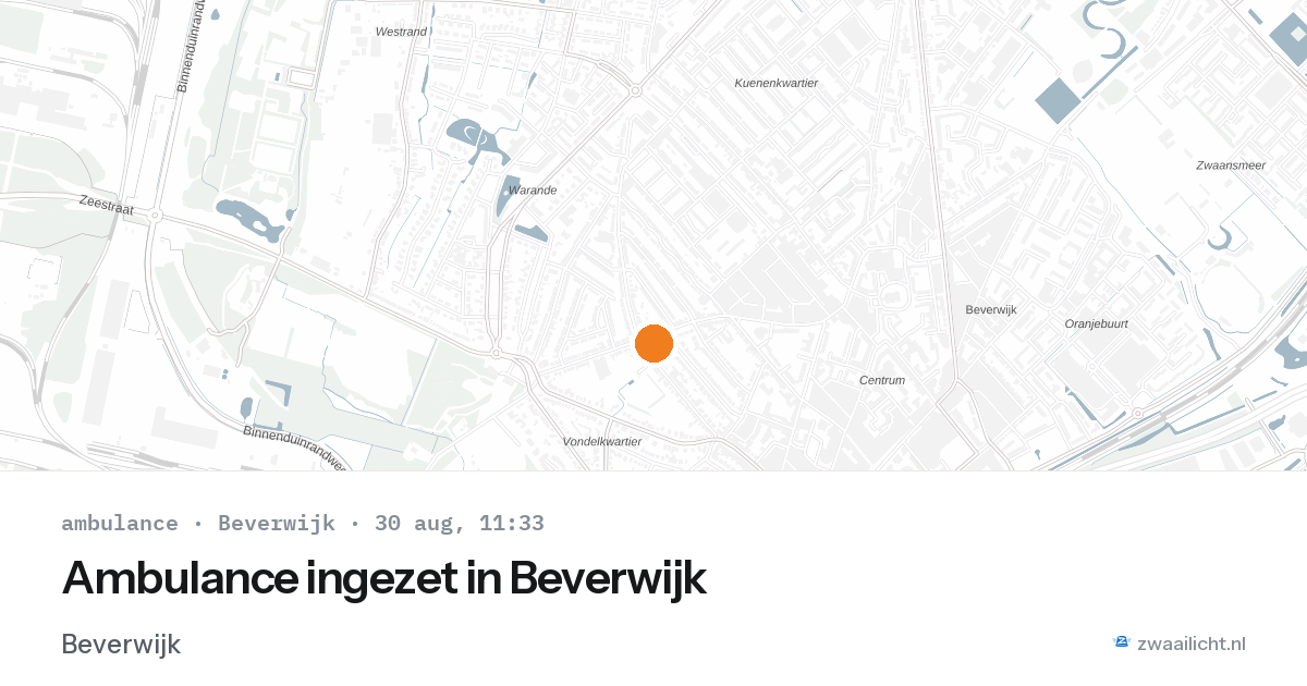 Ambulance ingezet in Beverwijk — 30 aug 2026