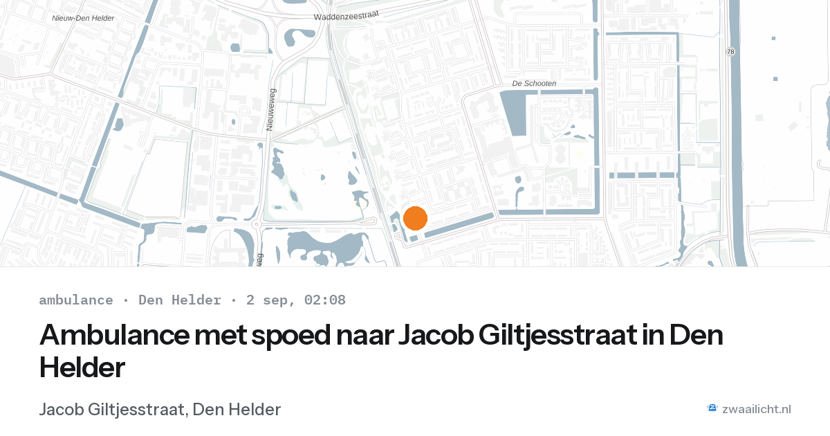 Ambulance met spoed naar Jacob Giltjesstraat in Den Helder — 2 sep 2026