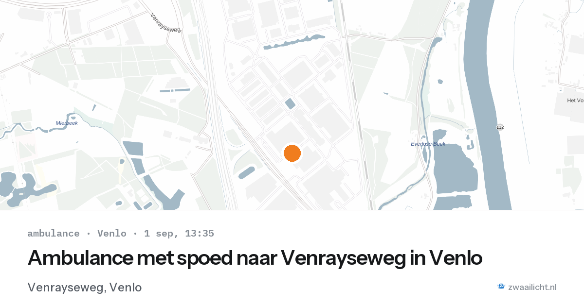 Ambulance met spoed naar Venrayseweg in Venlo — 1 sep 2026