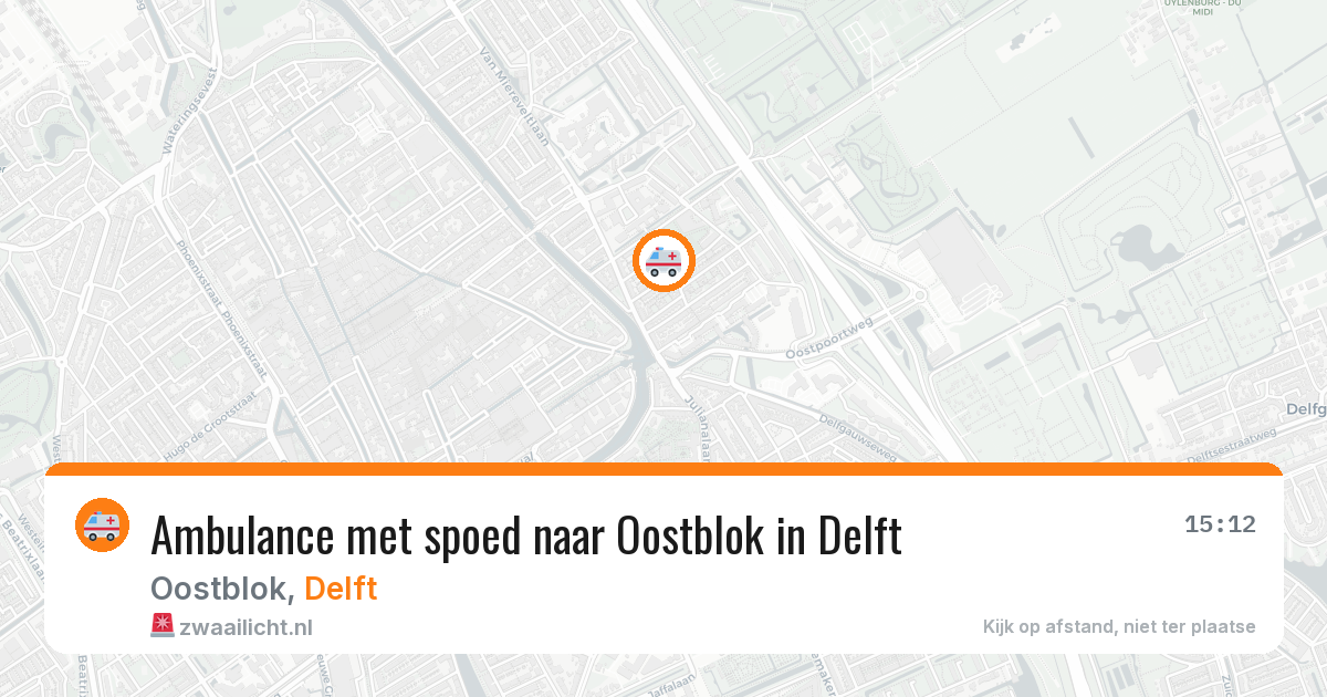 Ambulance met spoed naar Oostblok in Delft — 11 mei 2026