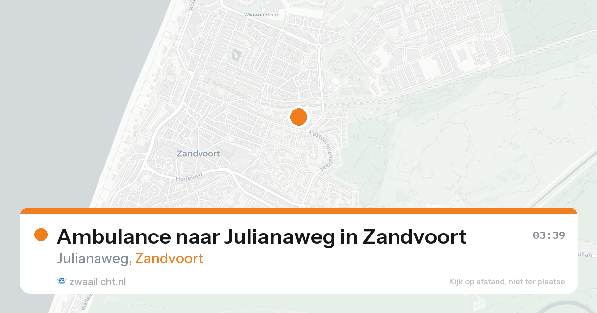 Ambulance naar Julianaweg in Zandvoort — 22 aug 2026