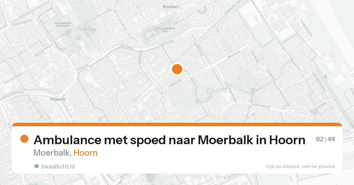 Ambulance met spoed naar Moerbalk in Hoorn — 18 aug 2026