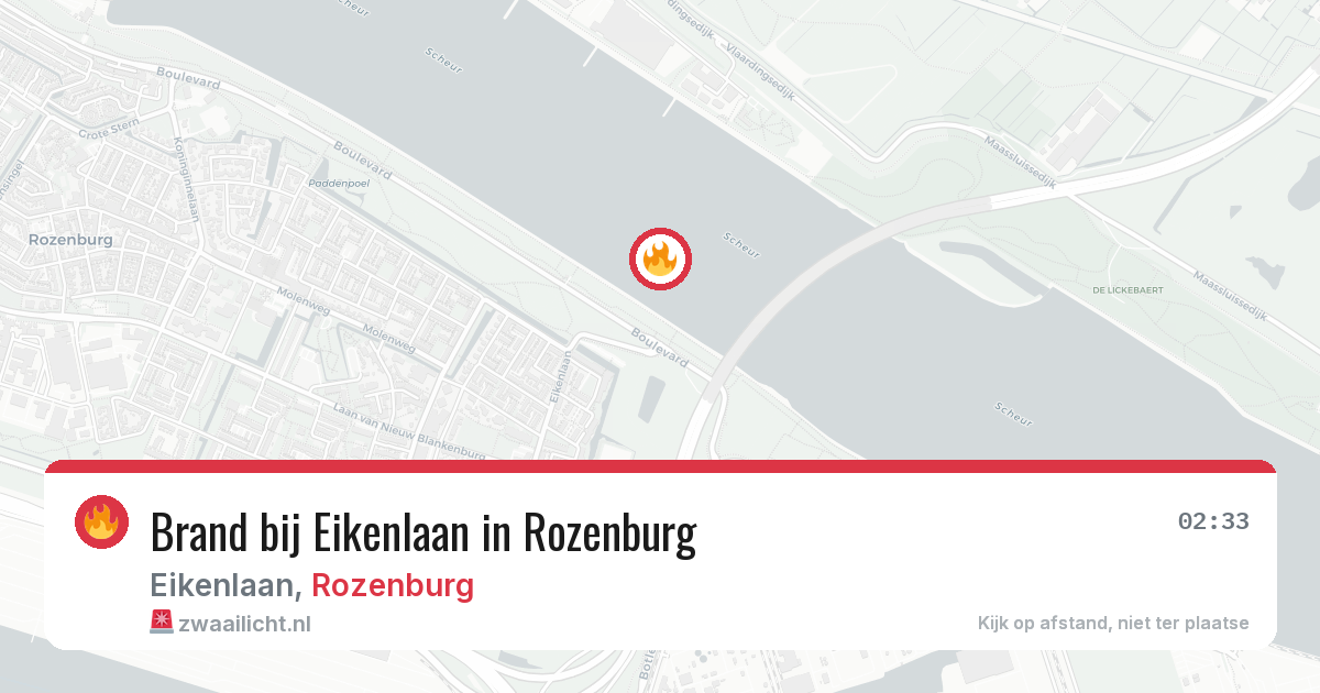Brand bij Eikenlaan in Rozenburg — 29 jul 2026