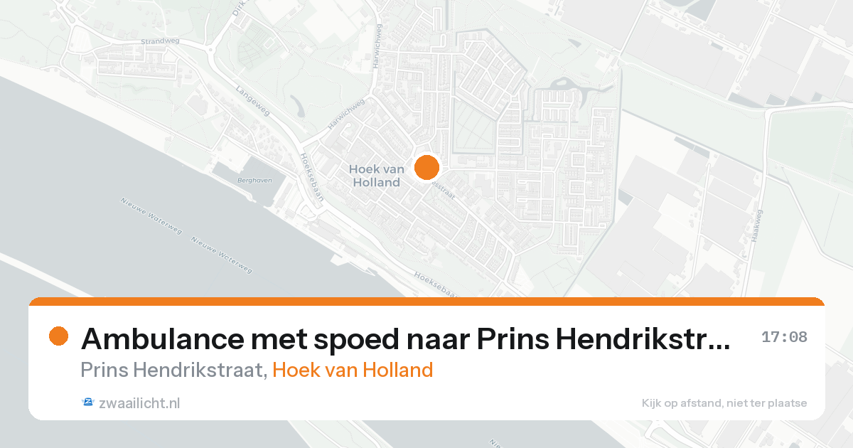 Ambulance met spoed naar Prins Hendrikstraat in Hoek van Holland — 17 aug 2026