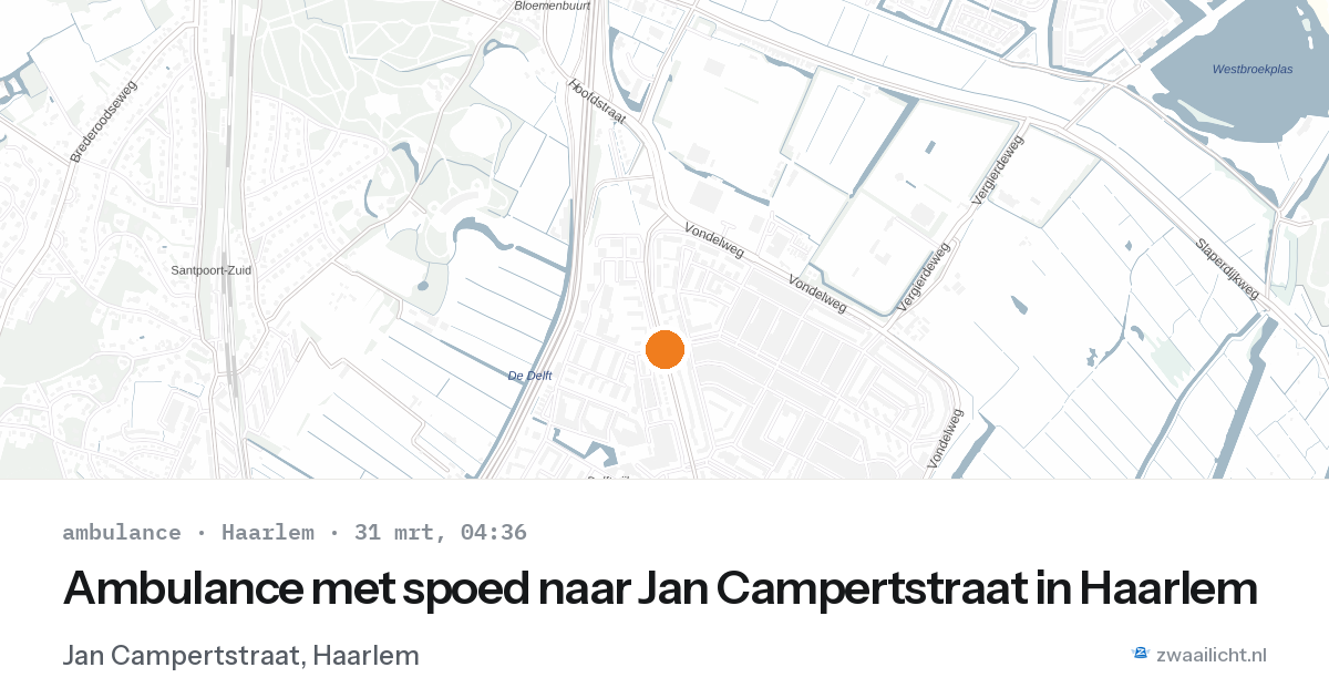 Ambulance met spoed naar Jan Campertstraat in Haarlem — 31 mrt 2026