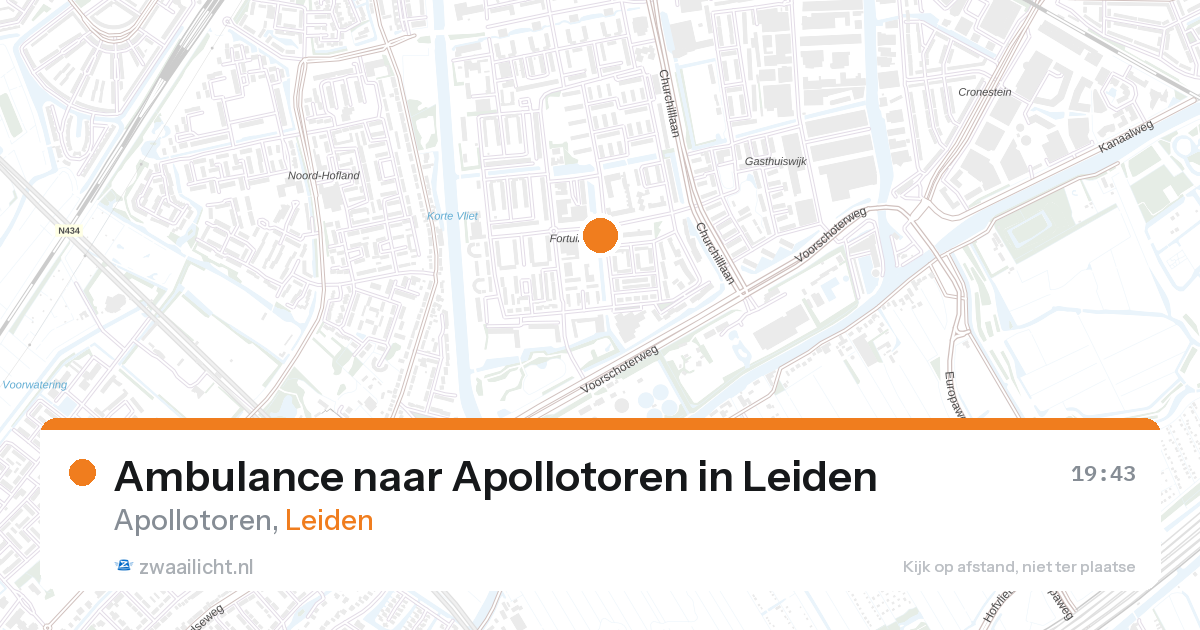 Ambulance naar Apollotoren in Leiden — 27 aug 2026