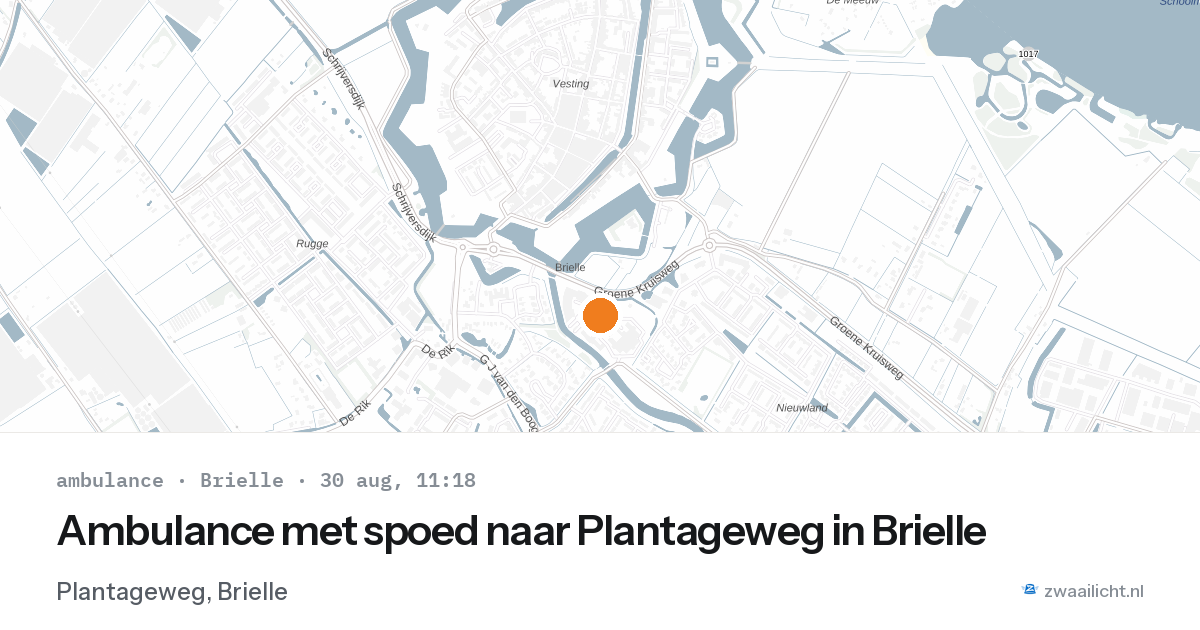 Ambulance met spoed naar Plantageweg in Brielle — 30 aug 2026