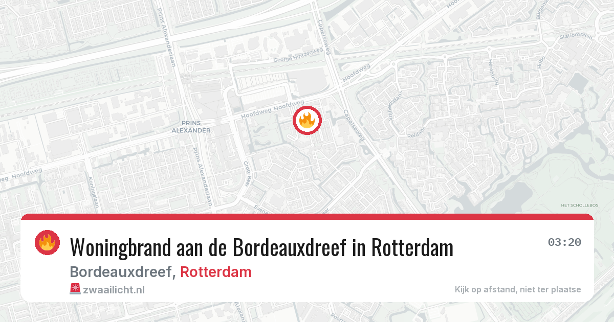 Woningbrand aan de Bordeauxdreef in Rotterdam — 17 mrt 2026