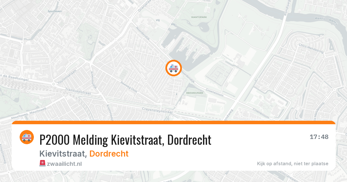 P2000 Melding Kievitstraat, Dordrecht — 8 feb 2026