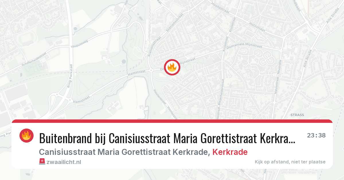 Buitenbrand bij Canisiusstraat Maria Gorettistraat Kerkrade in Kerkrade — 26 jun 2026