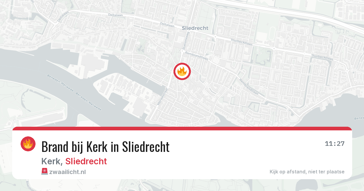 Brand bij Kerk in Sliedrecht — 21 jun 2026