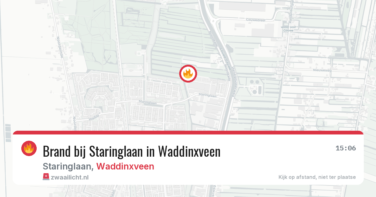 Brand bij Staringlaan in Waddinxveen — 25 mei 2026
