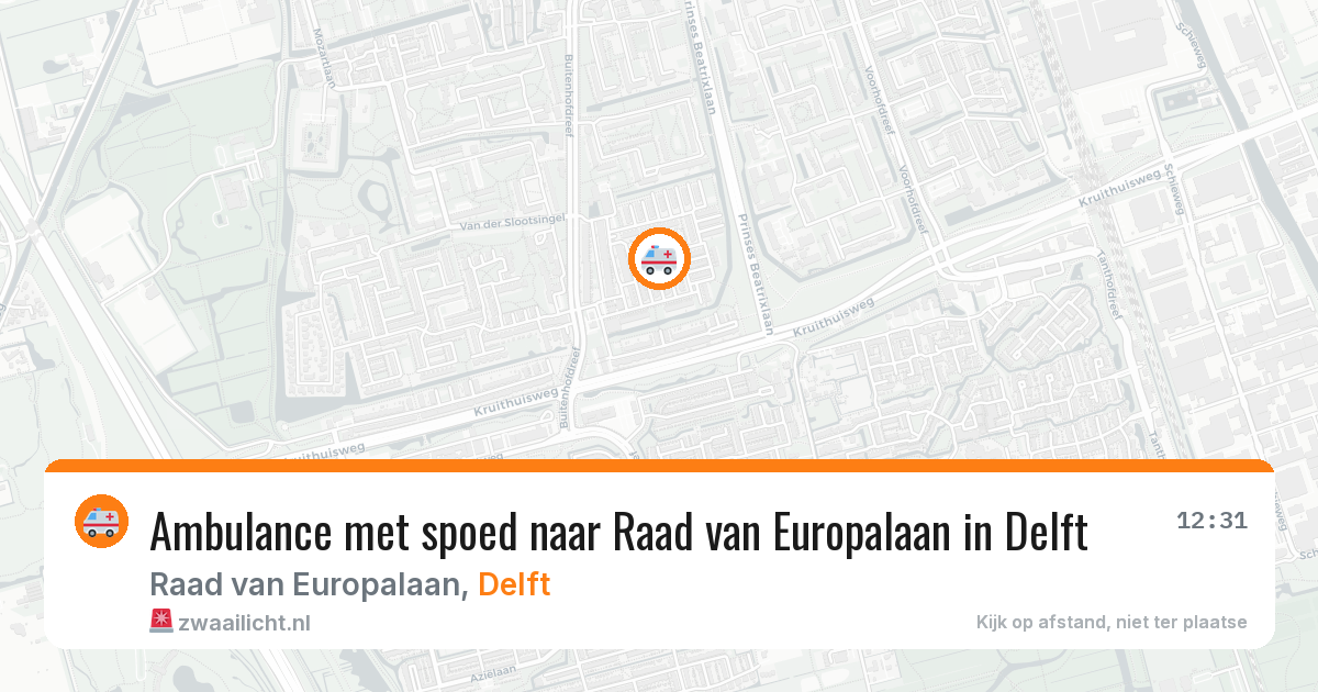 Ambulance met spoed naar Raad van Europalaan in Delft — 28 jun 2026