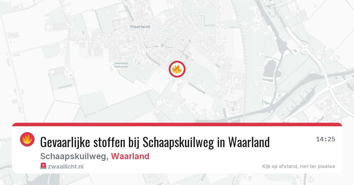 Gevaarlijke stoffen bij Schaapskuilweg in Waarland — 6 jul 2026