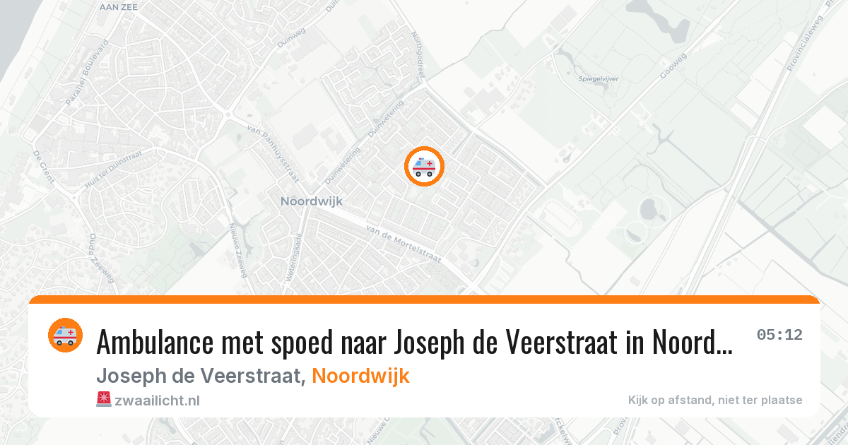 Ambulance met spoed naar Joseph de Veerstraat in Noordwijk — 27 jul 2026