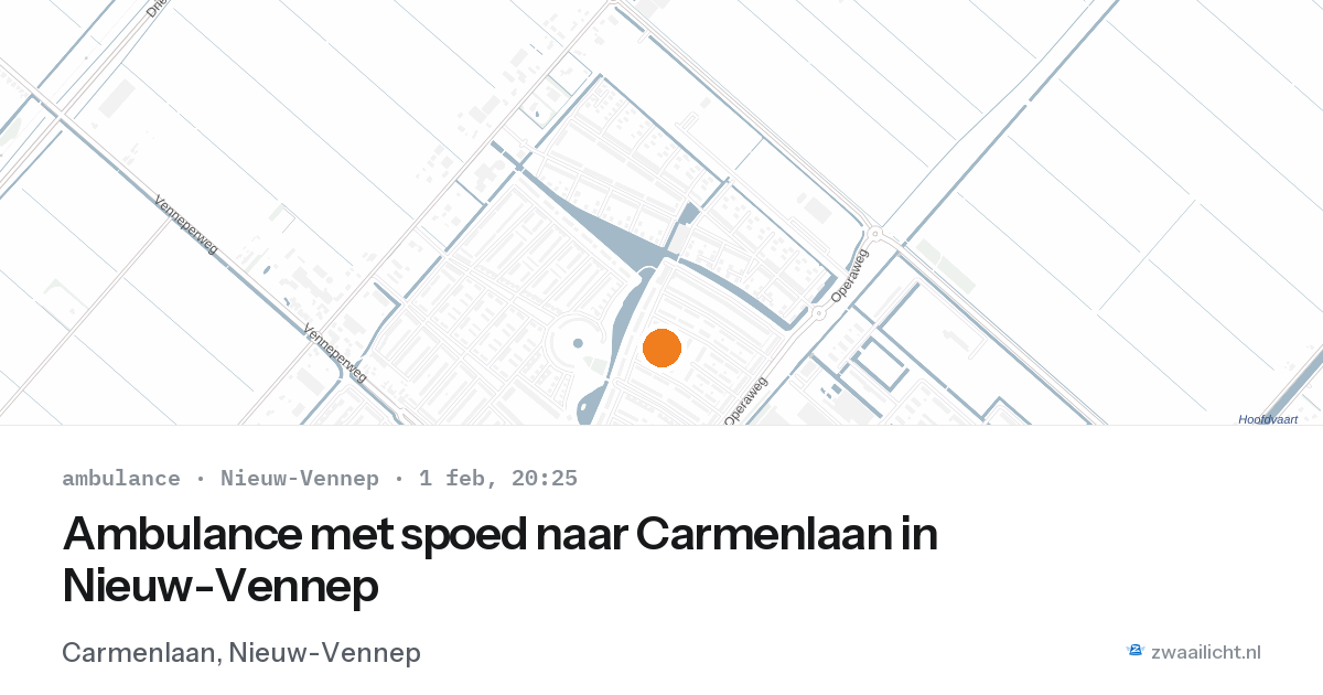 Ambulance met spoed naar Carmenlaan in Nieuw-Vennep — 1 feb 2026