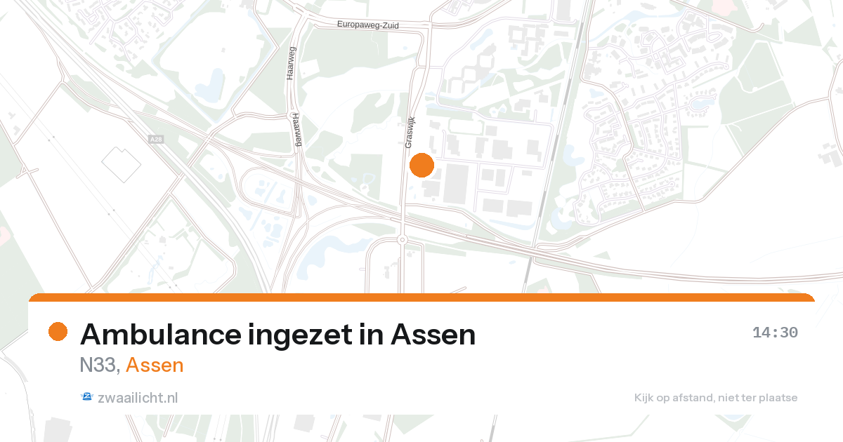 Ambulance ingezet in Assen — 24 aug 2026 | 🚨 Zwaailicht.nl