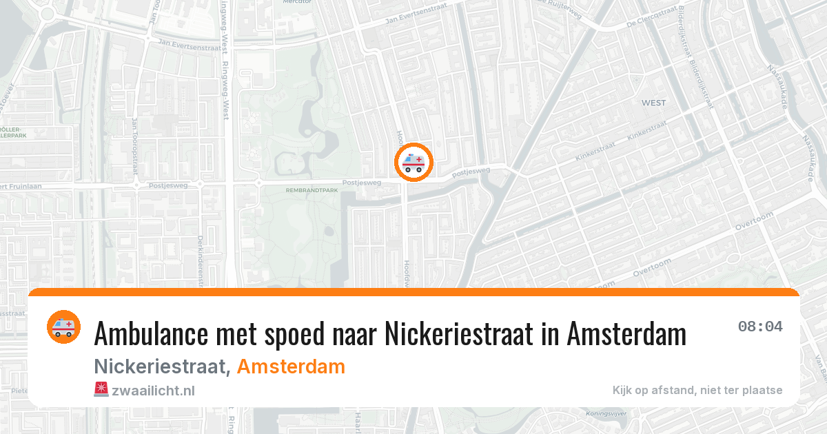 Ambulance met spoed naar Nickeriestraat in Amsterdam — 7 jun 2026