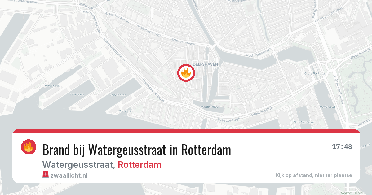 Brand bij Watergeusstraat in Rotterdam — 3 mrt 2026