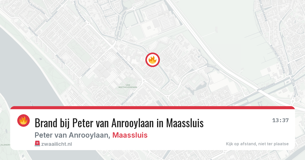 Brand bij Peter van Anrooylaan in Maassluis — 4 jul 2026
