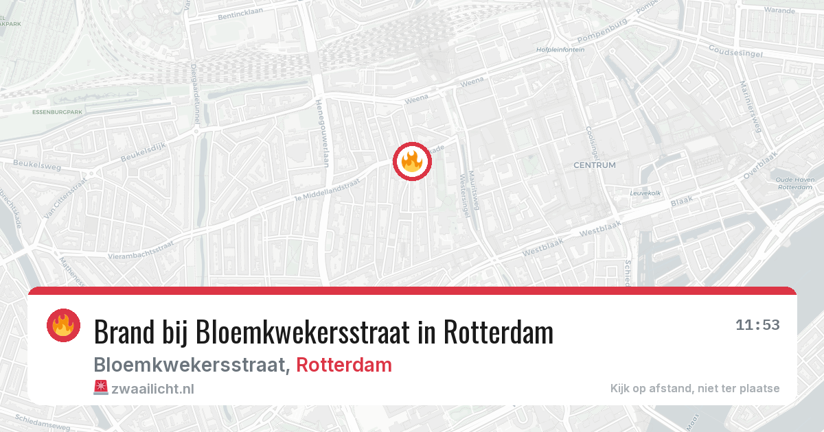 Brand bij Bloemkwekersstraat in Rotterdam — 24 jul 2026