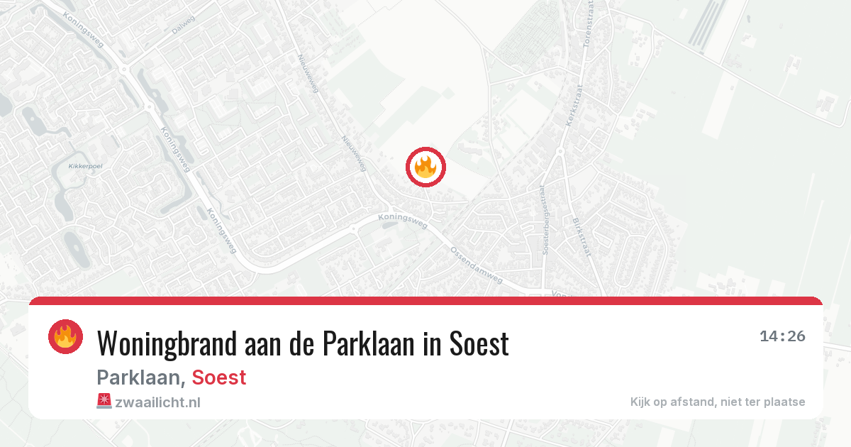 Woningbrand aan de Parklaan in Soest — 24 apr 2026