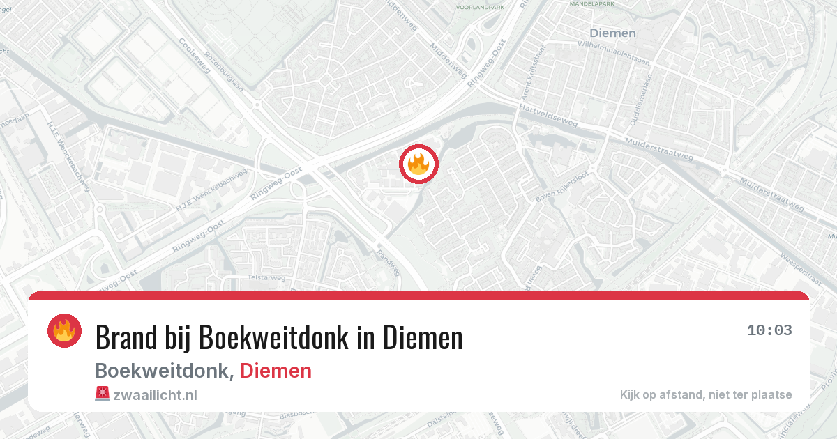 Brand bij Boekweitdonk in Diemen — 10 jun 2026