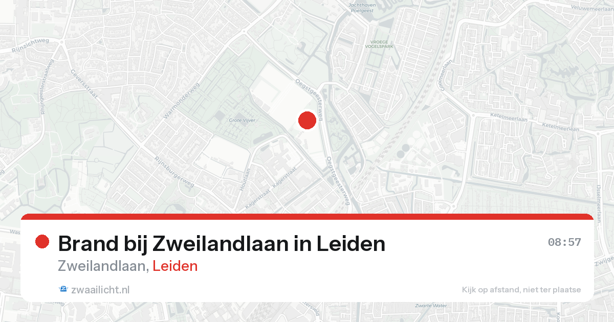 Brand bij Zweilandlaan in Leiden — 17 aug 2026