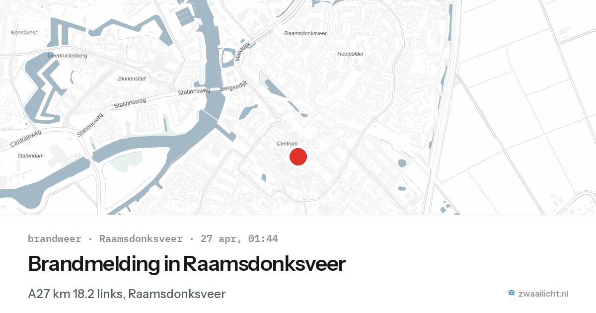 Brandmelding in Raamsdonksveer — 26 apr 2026