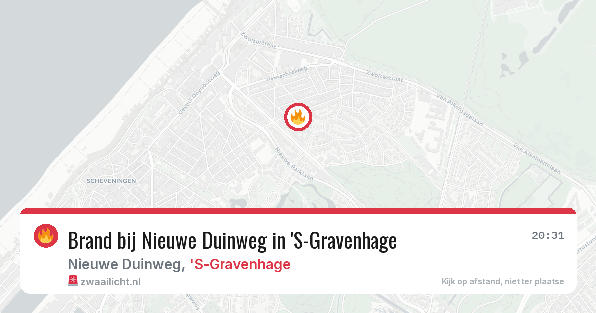 Brand bij Nieuwe Duinweg in 'S-Gravenhage — 28 jul 2026