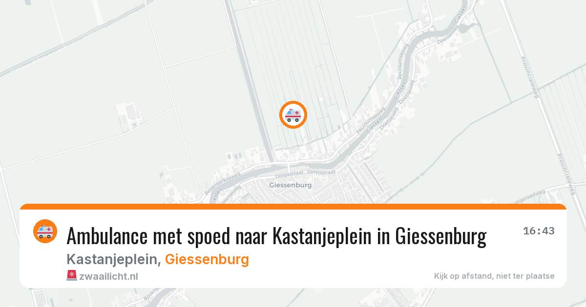 Ambulance met spoed naar Kastanjeplein in Giessenburg — 16 feb 2026